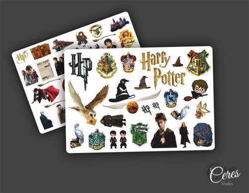Harry Potter Sticker 2-5cm Arası 2 Sayfa 54 Adet Etiket