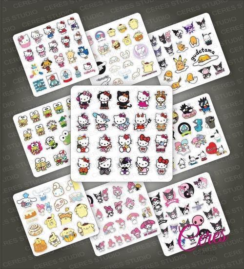 Hello Kitty Kuromi My Melody Cinnamoroll Pompom Gudetama Badzt 190 Adet Laptop Telefon Sticker Set