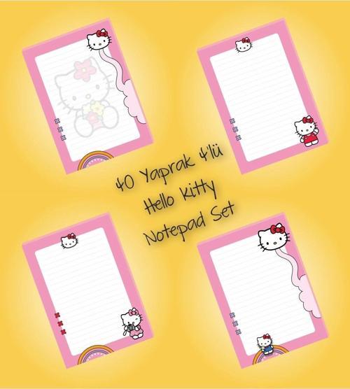 Hello Kitty Not Defterleri | Notepad | Bloknot | A5 (14x20cm) 40 Sayfa Not Defteri