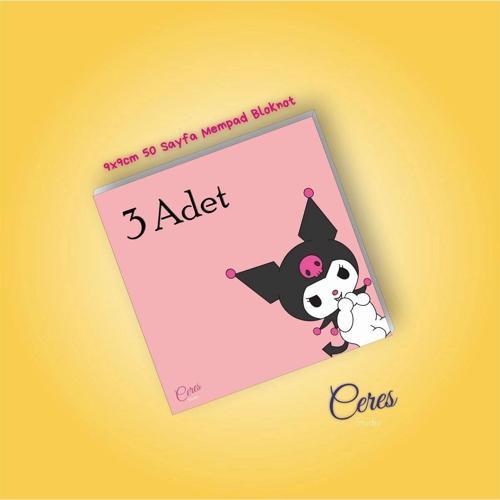 Kuromi Sanrio Not Defterleri | Notepad | Bloknot | Memo | 9X9 50 Sayfa BLOKNOT