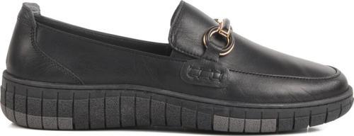 Siyah Hakiki Deri Anatomik Kadın Casual Ayakkabı Z078 Z