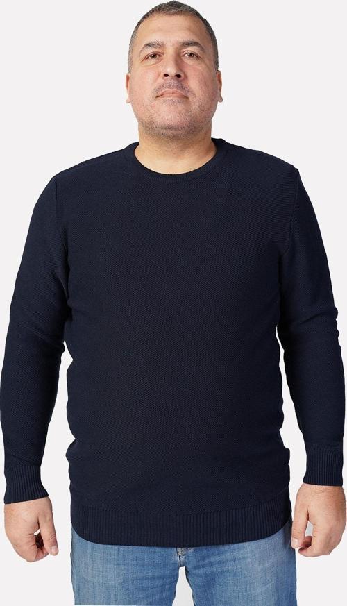 Büyük Beden Lacivert Bisiklet Yaka Pamuklu Erkek Kazak