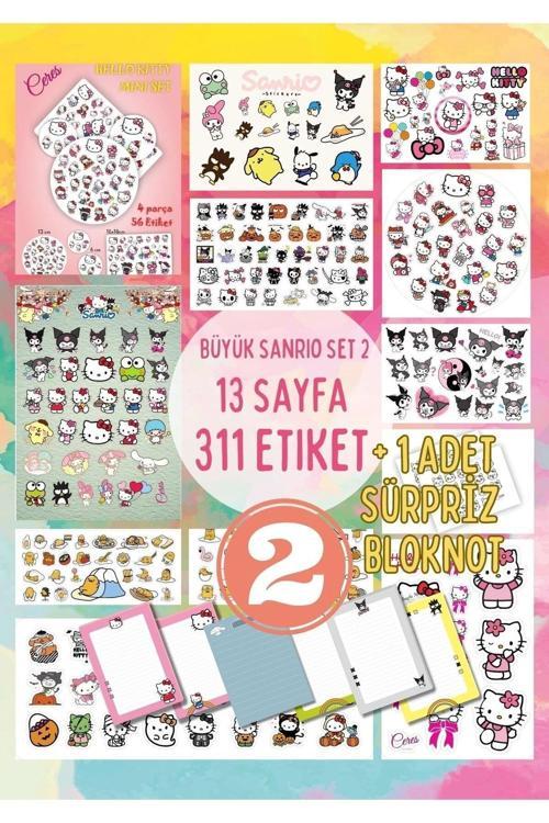 Sanrio Sticker Set 2 Hello Kitty Kuromi Melody Planlayıcı Journal Telefon Etiket Bloknot