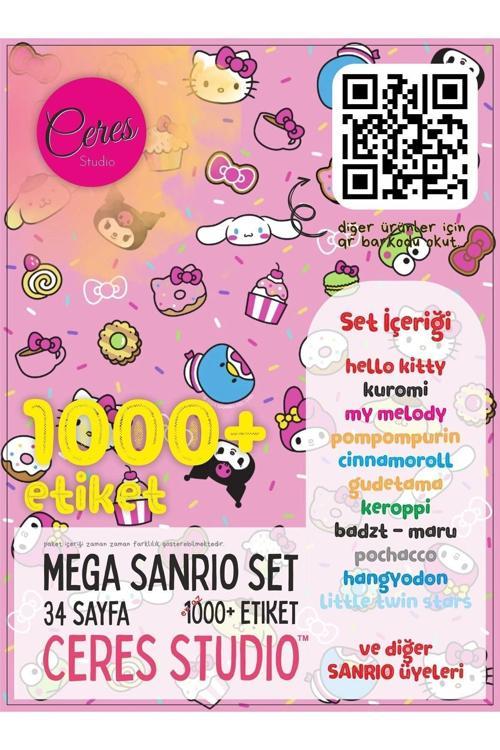 Sanrio Sticker Set Hello Kitty Kuromi Melody Cinnamoroll 34 Syf 1000 Journal Telefon Etiket