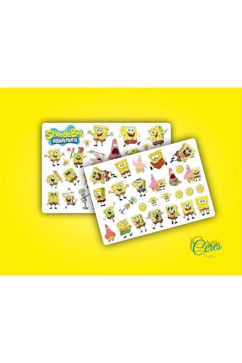 Sponge Bob Sünger Bob Sticker Etiket 2 Sayfa 36 Adet Etiket
