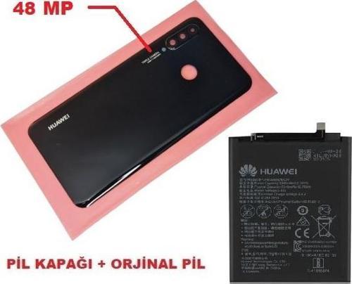 Huawei P30 Lite Arka Pil Batarya Kapağı + PİL ( Kamera Lensli 48 MP) SİYAH