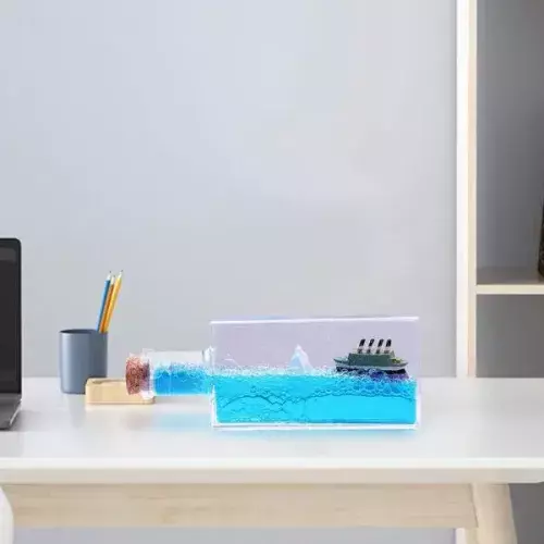 Büro Ev Hediyesi için Şişe İçinde Hareketli Batmayan Gemi Figürü