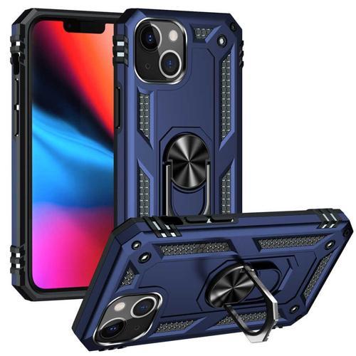 Apple iPhone 13 Mini Kılıf Vega Tank Standlı Yüzüklü MıknatıslıNano Glass