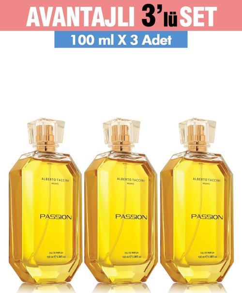 3'Lü Set Alberto Taccini PASSION Kadın Parfümü -100 ml