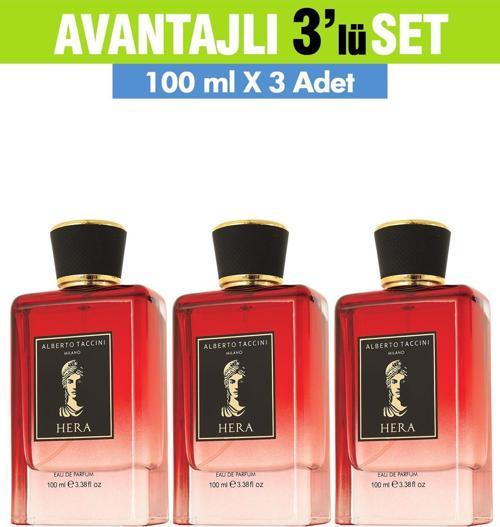 3'Lü Set Alberto Taccini  HERA Kadın Parfümü - 100 ml