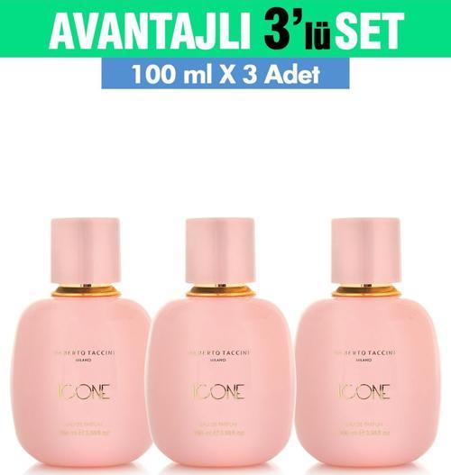 3'Lü Set Alberto Taccini  ICONE Kadın Parfümü - 100 ml