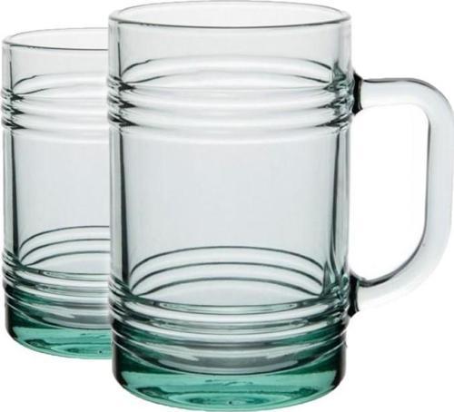 55673 Aware Tın Can 400 ML Cam 2li Kulplu Çay Kahve Meşrubat Bardağı Takımı