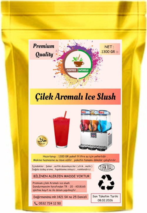 Çilek Ice Slush - Buzlaş - Karlama - 1300 Gr - Premium Quality