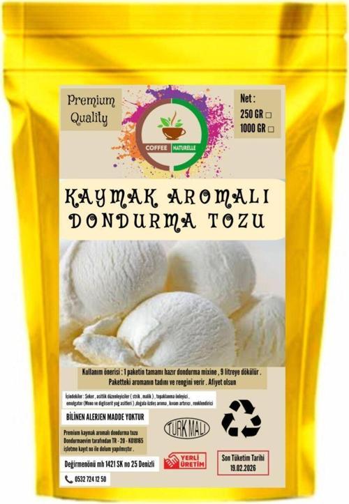 Kaymak Aromalı Dondurma Tozu - 250 Gr