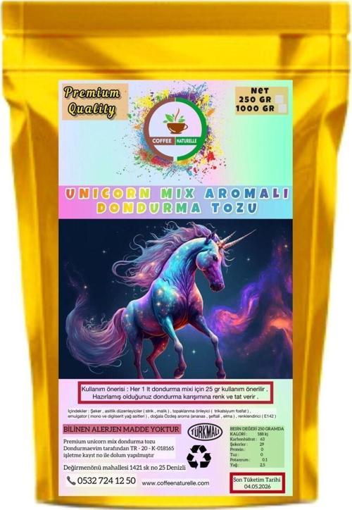 Unicorn Mix Aromalı Dondurma Karışım Tozu - 250 Gr