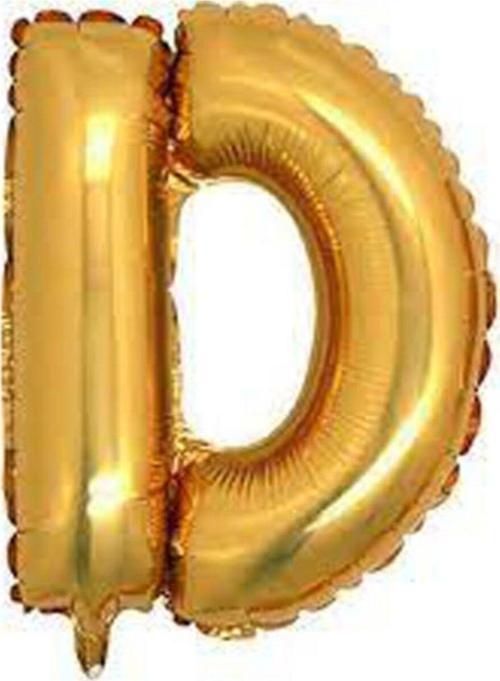 D Harfi Metalik Gold Folyo Balon 40 Inc 100Cm Helyum Balonu Gold