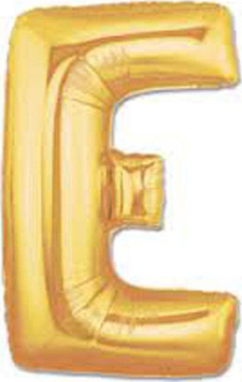 E Harfi Metalik Gold Folyo Balon 40 Inc 100Cm Helyum Balonu Gold