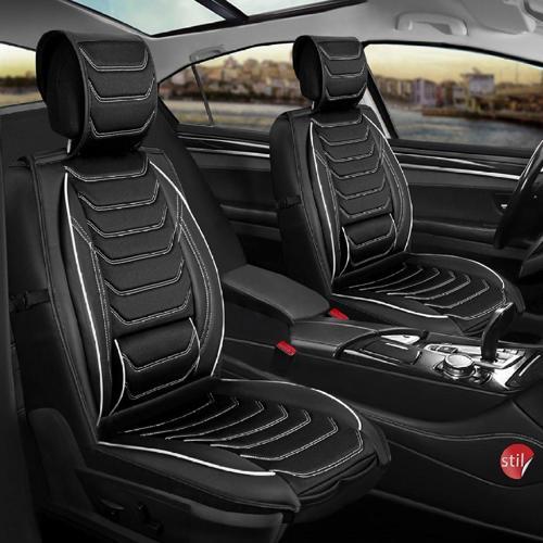 Lexus GS Uyumlu Lüx Deri Oto Koltuk Kılıfı Ön Arka Takım Set Antalya SİYAH BEYAZ