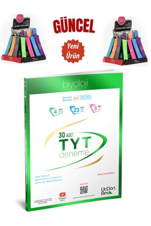 Üç Dört Beş Yayınları 345-Ösym Tarzında Tyt Biyoloji 30 Deneme Video Çözümlü Deneme Güncel+Kalemlik