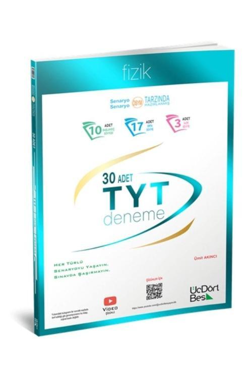 Üç Dört Beş Yayınları Üçdörtbeş 345 - Tyt Fizik 30 Deneme - Güncel Baskı