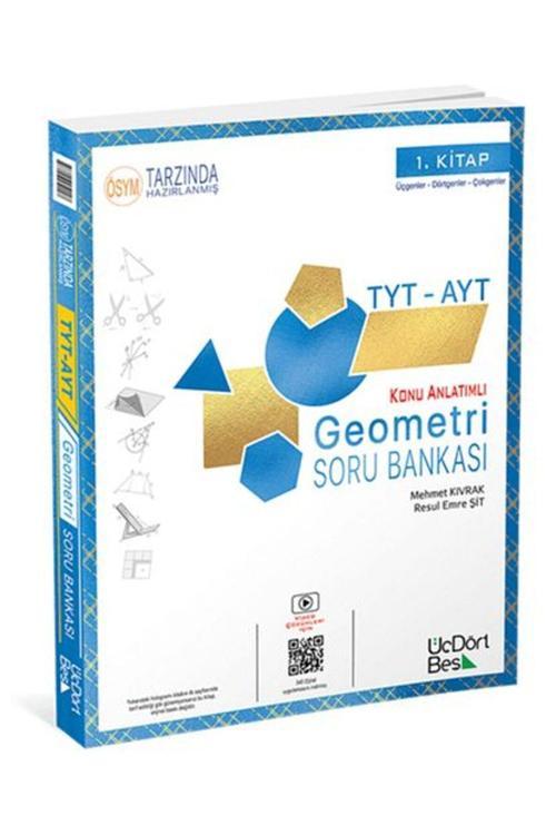Üç Dört Beş Yayınları 345 - Tyt-Ayt Geometri Soru Bankası - Güncel Baskı