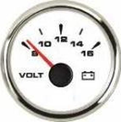 Voltmetre  Ø52Mm Beyaz 12V