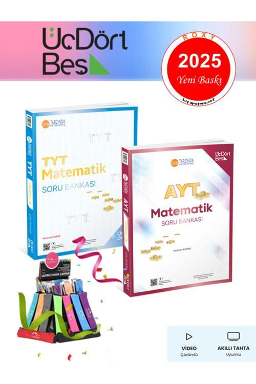 Üç Dört Beş Yayınları 3 4 5 Tyt - Ayt Matematik Soru Bankası Seti - 2025 Güncel Baskı Cambridge Kalemlik Hediyeli
