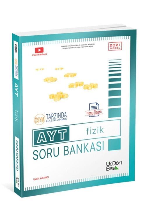 Üç Dört Beş Yayınları 345 - Ayt Fizik Soru Bankası 2021 Baskı Mini Hasarlı