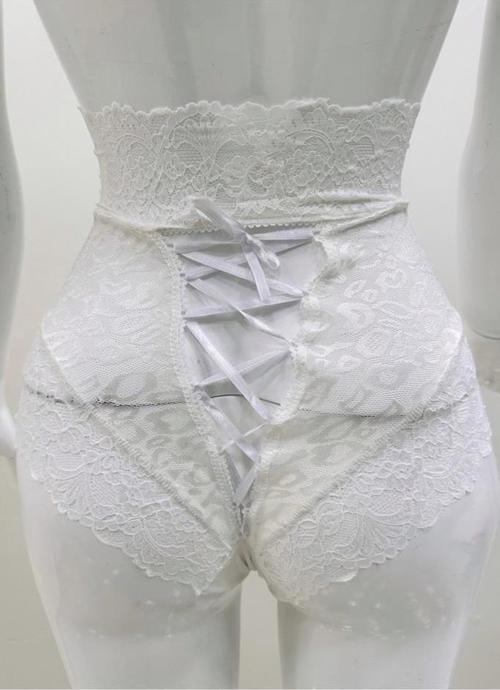 Bayan Ekru Dantelli Yüksek Bel Külot Venüs K1012