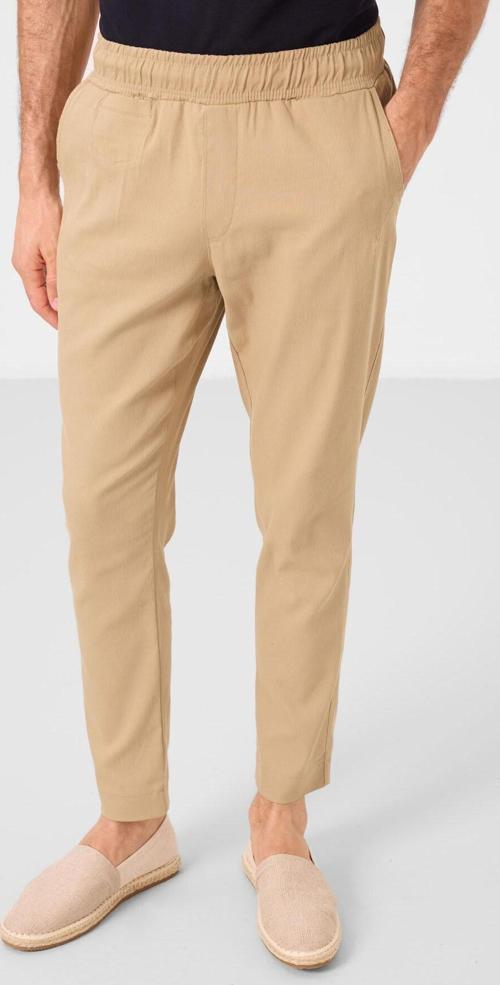 Koyu Bej Standart Fit Dokuma Hafif Esnek Chino Erkek Pantolon - 82177