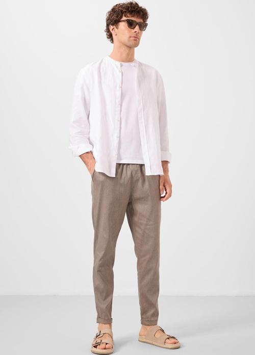 Camel Standart Fit Dokuma Hafif Esnek Chino Erkek Pantolon - 82178