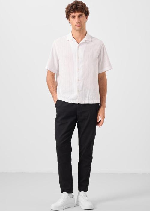 Siyah Standart Fit Dokuma Hafif Esnek Chino Erkek Pantolon - 82177