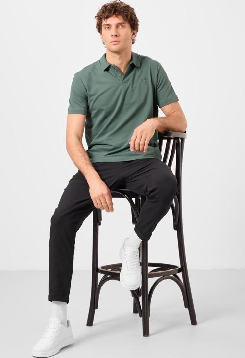 Siyah Standart Fit Dokuma Hafif Esnek Chino Erkek Pantolon - 82178