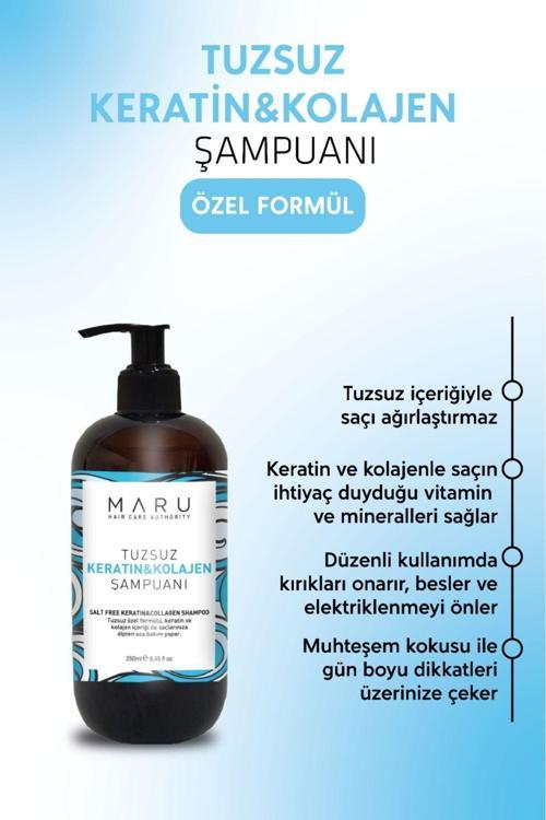 Tuzsuz Kolajen Ve Keratin Içerikli Dolgunlaştırıcı Onarıcı Besleyici Şampuan 250 Ml 8684382736454