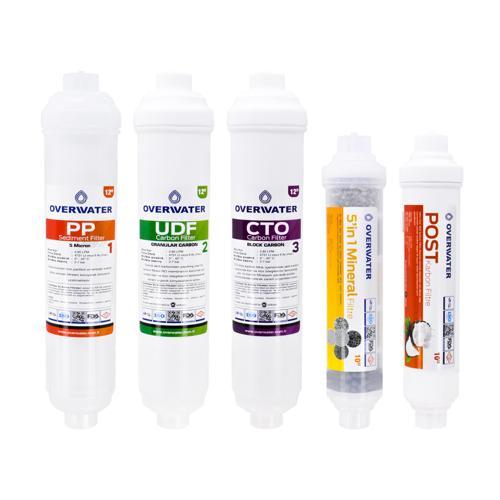 Kapalı Kasa Su Arıtma Cihazı 5 ’li Inline Filtresi Seti Aşamalı ( Membransız Set ) FIN50M