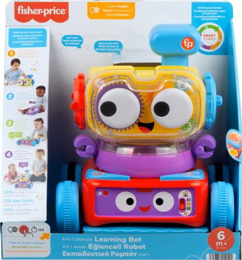 Fisher Price 4'ü 1 Arada Eğlenceli Robot HCK43 (Türkçe-İngilizce)