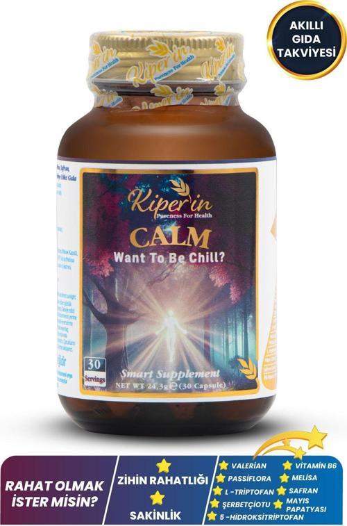 Kiperin Calm ''Relax'' Passiflora, Safran, 5-HTP, Valerian, ... 9 İçerik (30 Günlük) | Akıllı Gıda Takviyesi