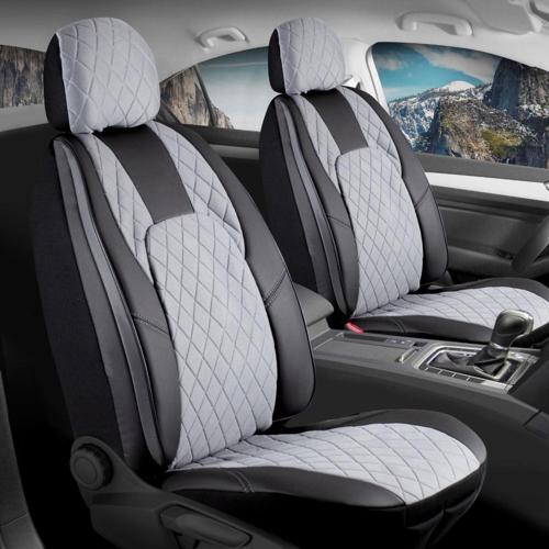 Volkswagen Passat B8 Business Uyumlu Lüx Yarı Deri Oto Koltuk Kılıfı Ön Arka Takım Chester Füme