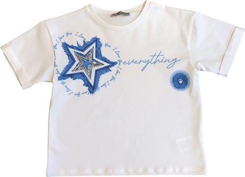 Kız Çocuk Taş İşlemeli Yıldız Tshirt