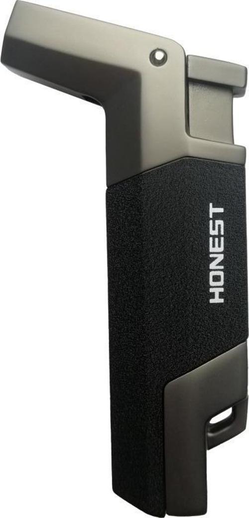 Siyah-Gunmetal Tek Torch Pürmüz Puro Çakımağı