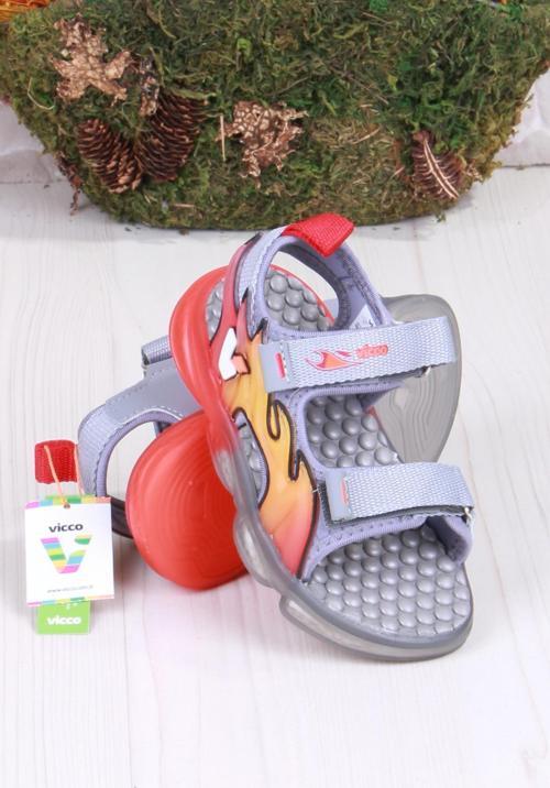 332.B25Y.256 Jack Gri Rahat Esnek Işıklı Erkek Çocuk Sandalet