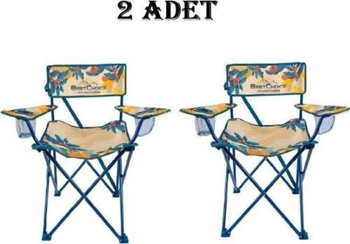 2 Adet Desenli Katlanır Kamp Piknik Sandalyesi Rejisör Koltuğu