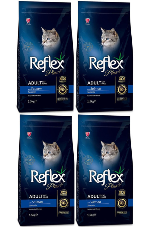 Plus Somonlu Yetişkin Kedi Maması 1,5kg - 4 Adet