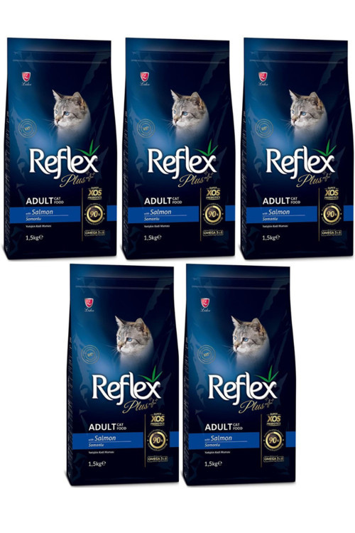 Plus Somonlu Yetişkin Kedi Maması 1,5kg - 5 Adet