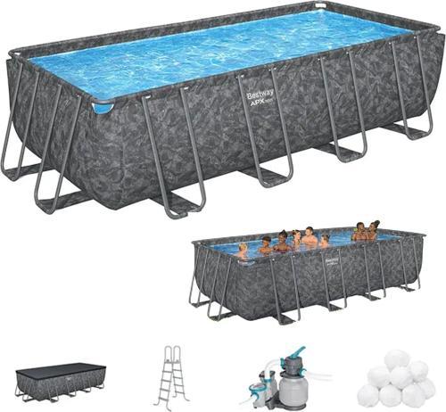 561KA Prefabrik Aile Havuzu 549x274x132cm APX Premium Seri Örtü+Merdiven+Kum Filtre Set