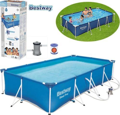 56424 Steel Pro Prefabrik Havuz 400x211x81cm 220v Temizleme Filtreli