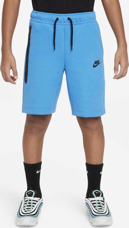 Sportswear Tech Fleece Unisex Kid's Short Blue Çocuk Fermuar Cepli Şort Mavi