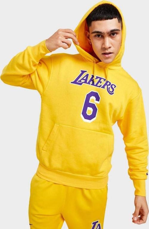 NBA Los Angeles Lakers Hoodie Erkek Kapüşonlu Bol Kesim Sweatshirt Sarı