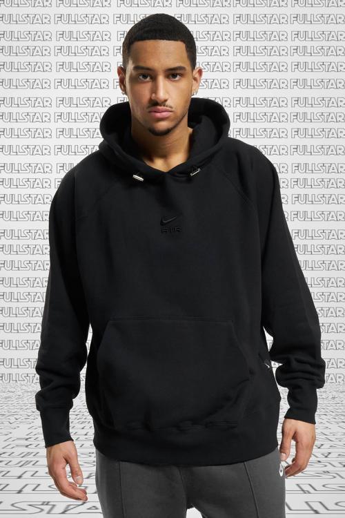 Air Unisex Loose Fit Hoodie Black Rahat Kalıp Kapüşonlu Sweatshirt Siyah