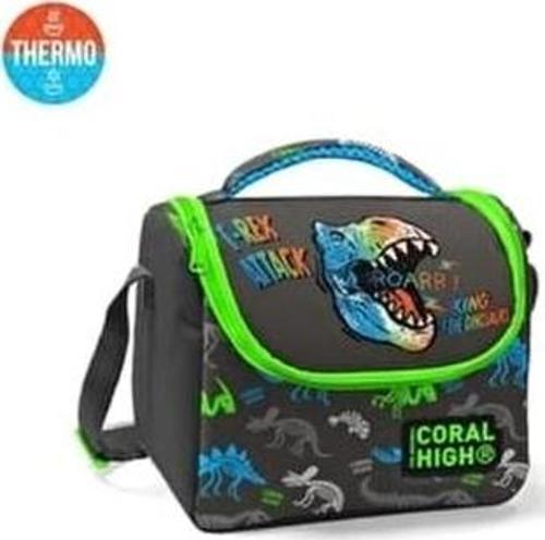 Kids Gri Dinozor Desenli Thermo Beslenme Çantası 11864